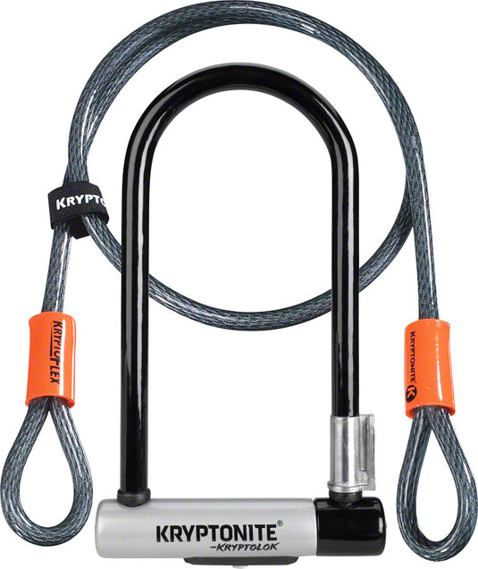 Secure Bicycle Lock Bundle: Kryptonite Evolution 4 Chain & KryptoLok U-Lock with Cables