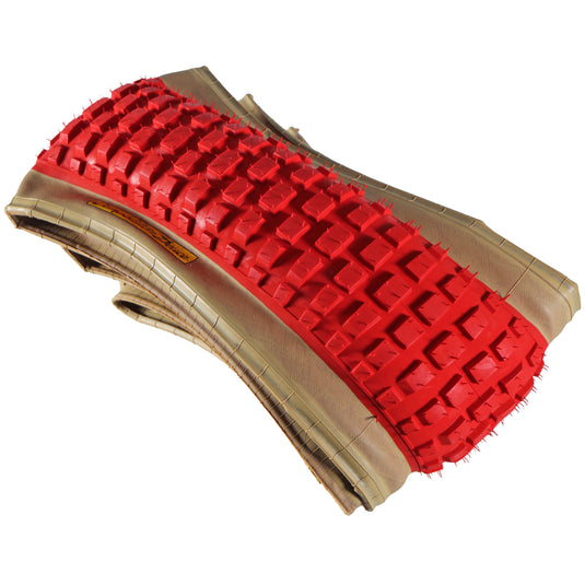 House of Looptail Competition Deuce 26x2.125" Tan/Red MTB Tires with ZSG Rubber & Folding Bead (Pack of 2)