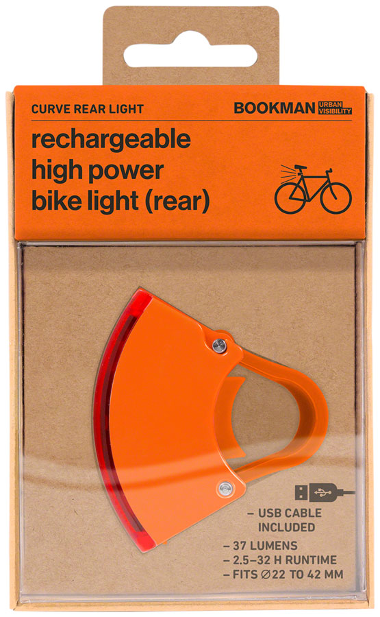 Load image into Gallery viewer, Bookman Curve Taillight - Rechargable, Orange
