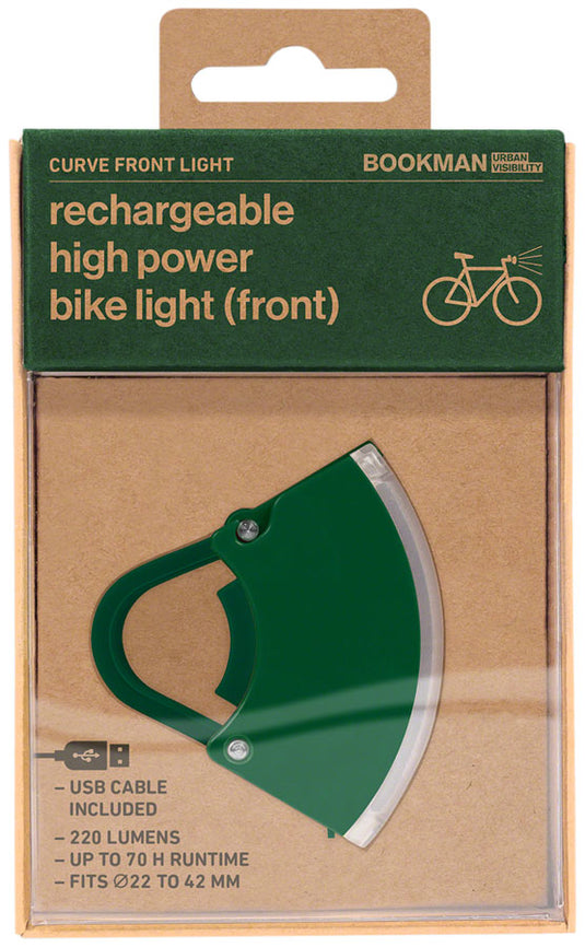 Bookman Curve Headlight - Rechargable, Green