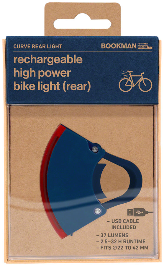 Load image into Gallery viewer, Bookman Curve Taillight - Rechargable, Blue
