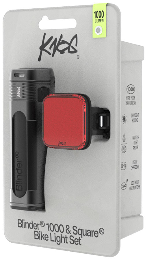Load image into Gallery viewer, Knog Blinder 1000 Headlight/ Blinder Square Headlight/Taillight Set
