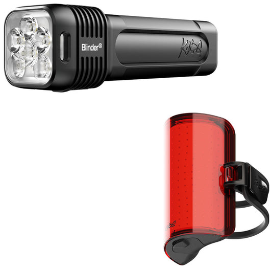 Knog Blinder 1400/Cobber Reflex Lights, Front/Rear Set, Blk