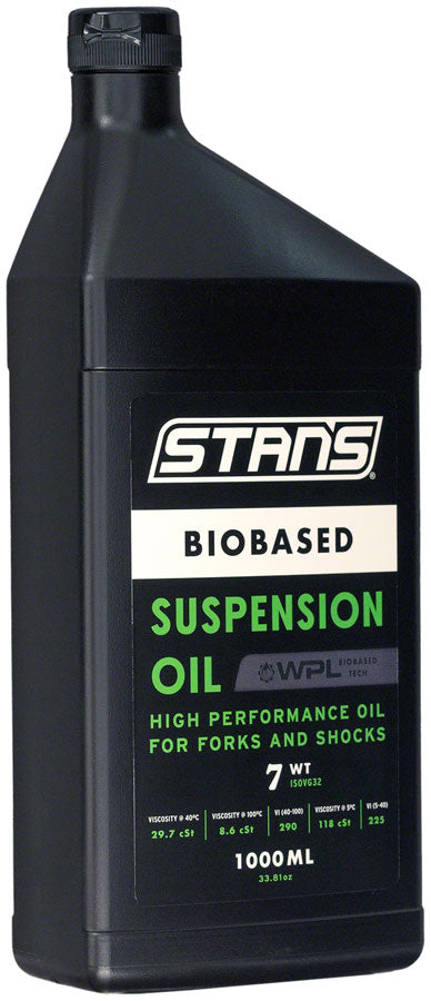 Stans No Tubes BioBased Suspension Oil, 7wt, 1L, Biodegradable, non-toxic, PTFE-free