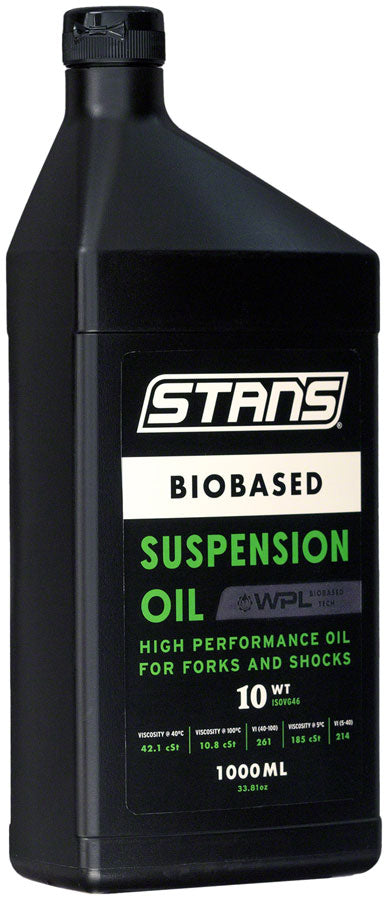 Stans No Tubes BioBased Suspension Oil, 10wt, 1L, Biodegradable, non-toxic, PTFE-free