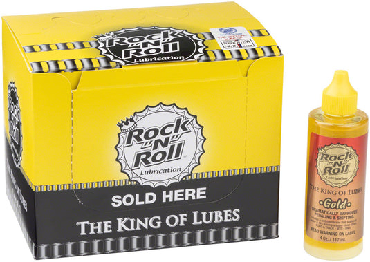 Premium Rock-N-Roll Gold Bike Chain Lube & Drip Box (12-Pack) - All-Purpose Bicycle Chain Cleaner & Lubricant