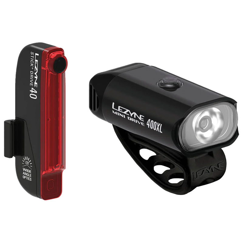 Load image into Gallery viewer, Lezyne-Mini-Drive-400XL-Stick-Pair-Headlight-&amp;-Taillight-Set-Flash-HDLG0659
