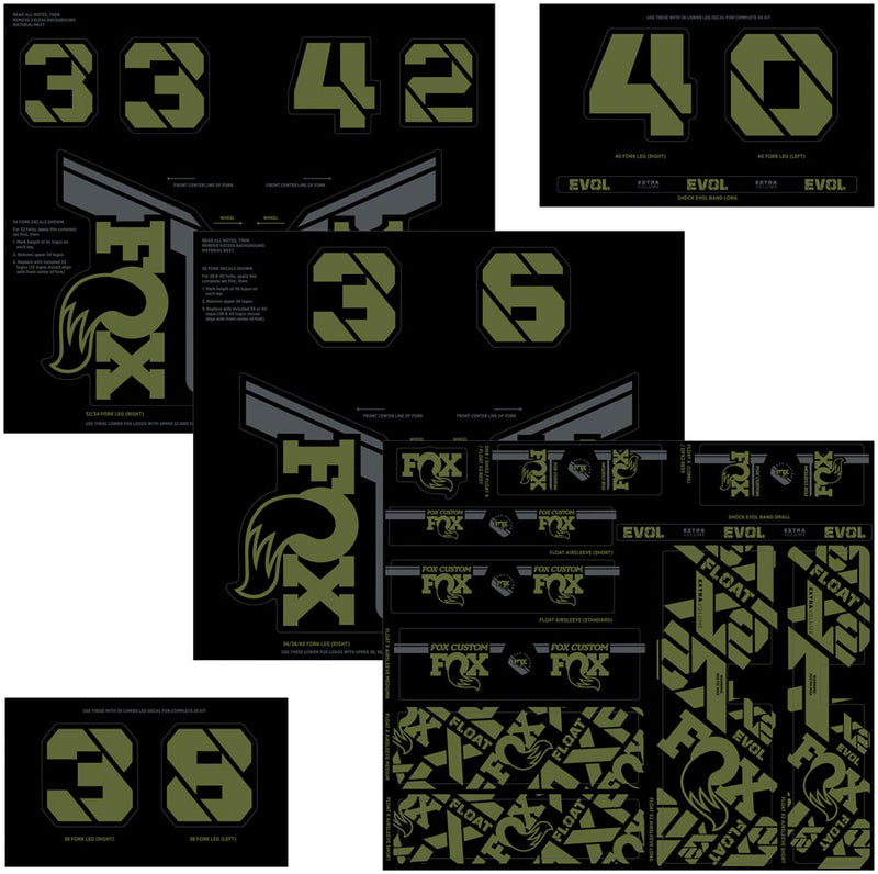 Load image into Gallery viewer, FOX Fork and Shock Decal Kit - Olive Drab
