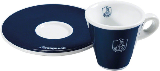 Campagnolo Espresso Cups Blue 2 Pack Includes Enamelware Cup and Saucer