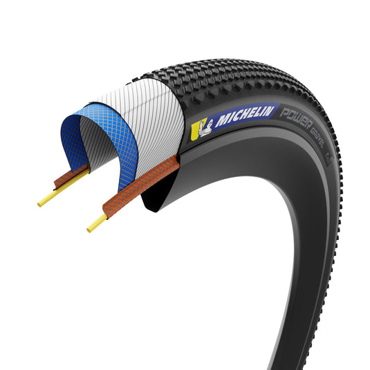 Michelin Power Gravel Gravel Tire, 700x57C, Folding, Tubeless Ready, MAGI-X, Bead2Bead Protek, 3x120TPI, Tan