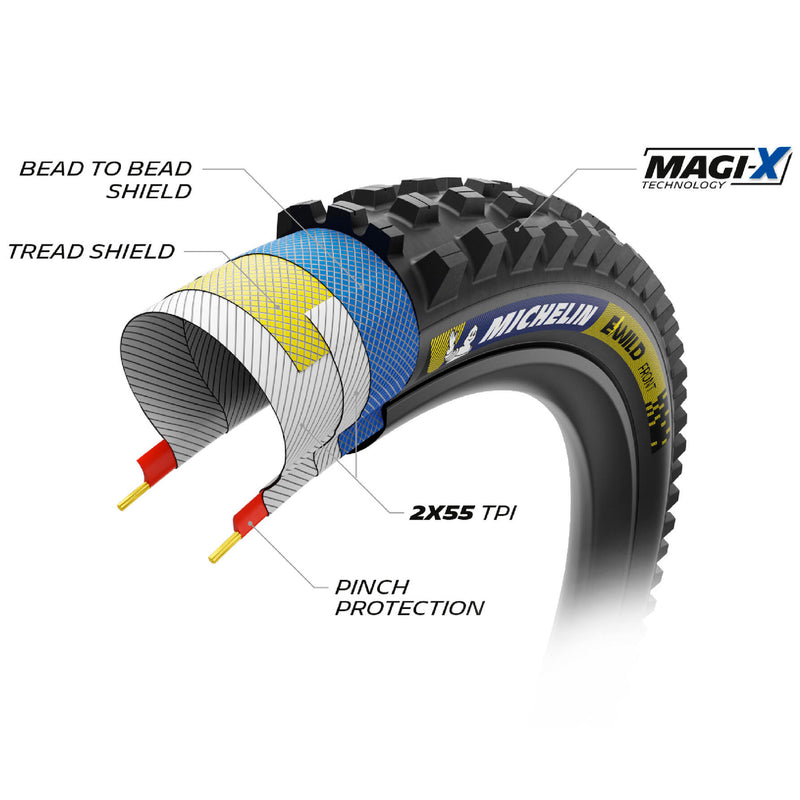 Load image into Gallery viewer, Michelin E-WILD RACING LINE Rear, Mountain Tire, 27.5''x2.60, Folding, Tubeless Ready, MAGI-X, Black

