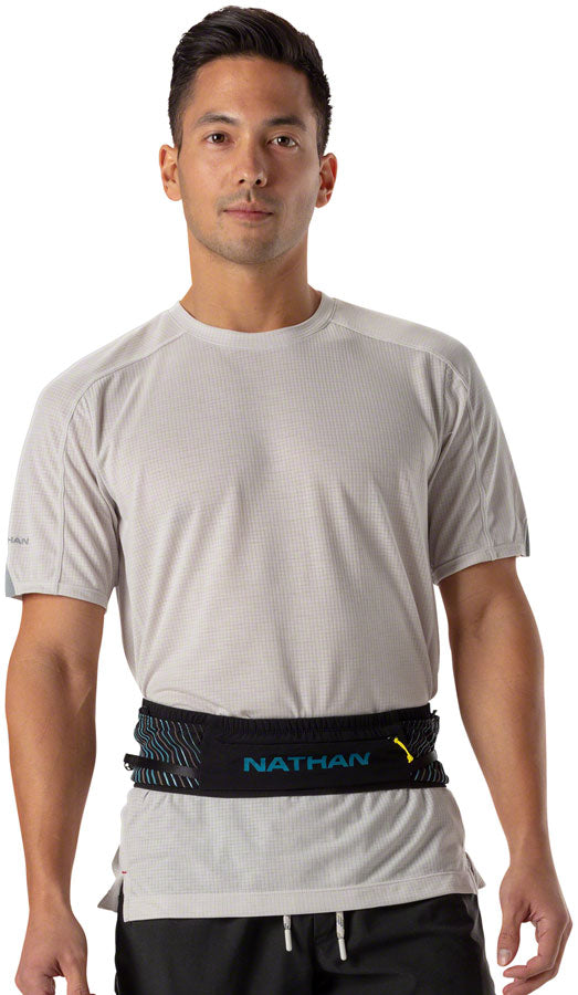 Load image into Gallery viewer, Nathan Pinnacle Running Belt - Black/Blue, Large/X-Large
