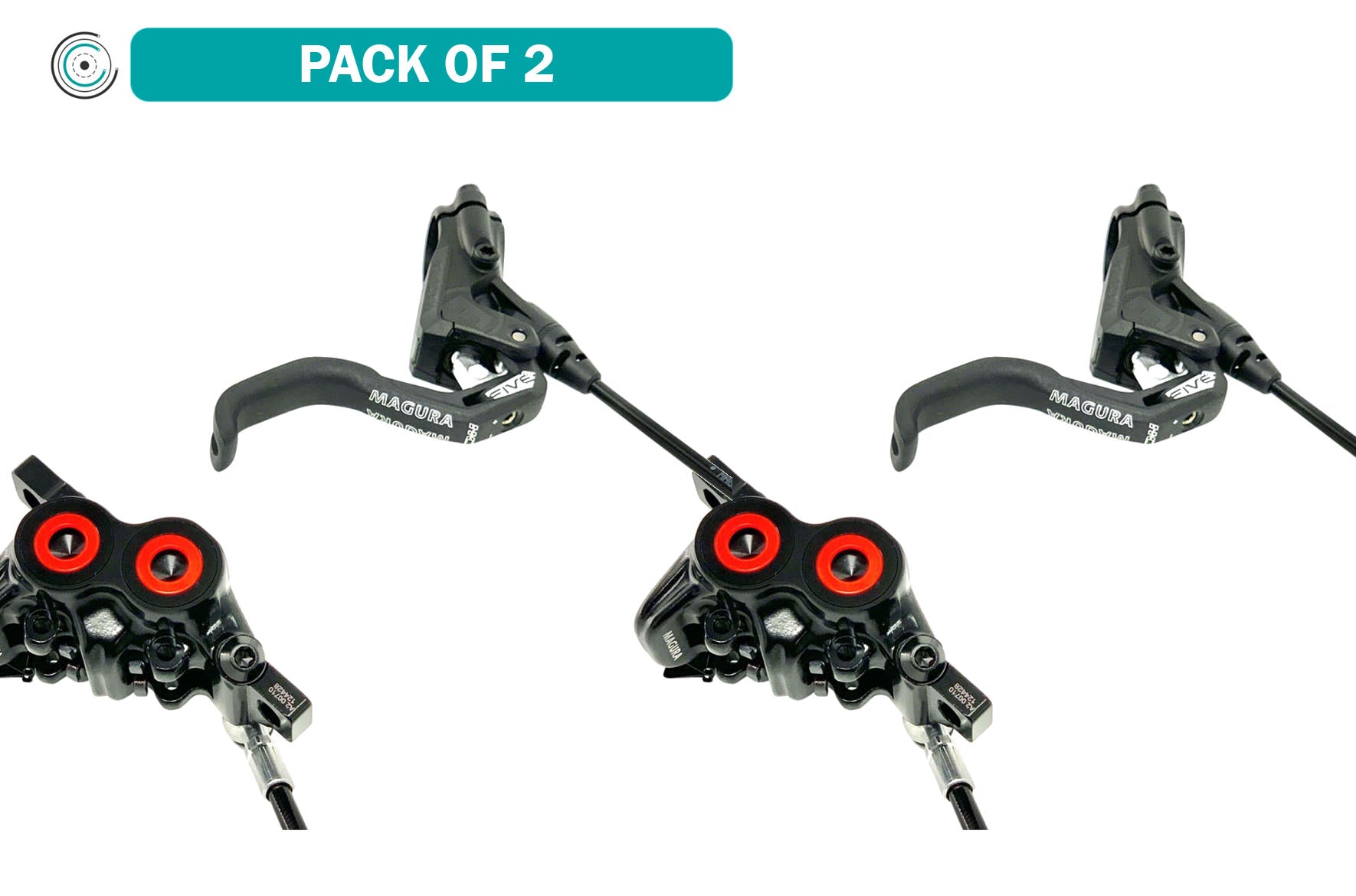 Magura MT5 HC Disc Brakes and Levers - Front & Rear, Post Mount, Pack of 2