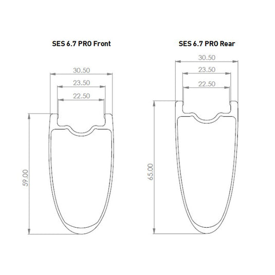 ENVE Composites SES 6.7 PRO Front 700c,12x100, CL, Black/White Decal