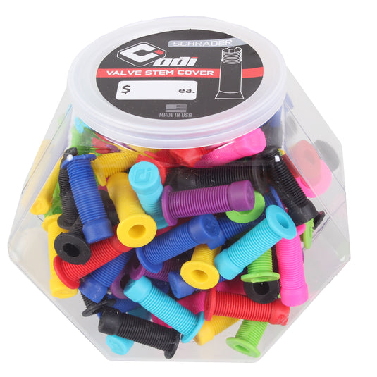 ODI Valve Stem Covers, Schrader, Assorted - 100/Jar