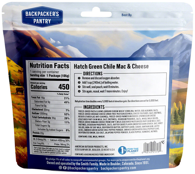 Load image into Gallery viewer, Backpacker&#39;s Pantry Hatch Chile Mac and Cheese - 1 Serving
