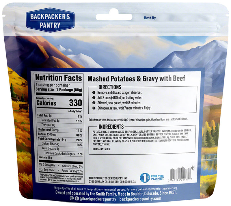 Load image into Gallery viewer, Backpacker&#39;s Pantry Mashed Potatoes and Gravy with Beef - 2 Servings
