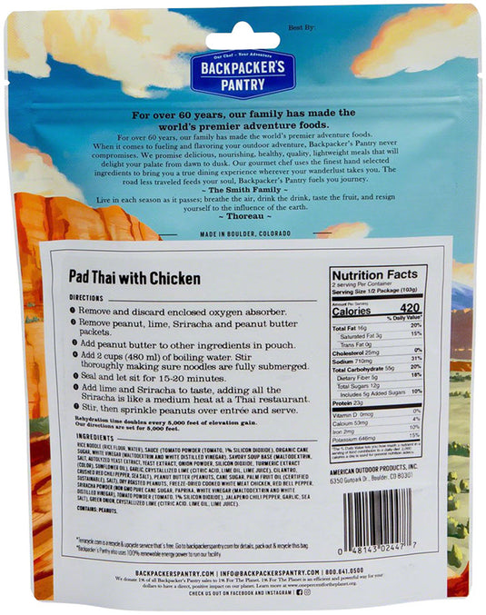 Pack of 2 Backpacker's Pantry Pad Thai with Chicken: 2 Servings