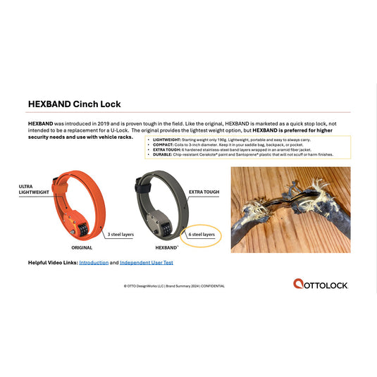 OttoLock 30" Hexband Cinch Lock, 762mm x 38mm, Gray