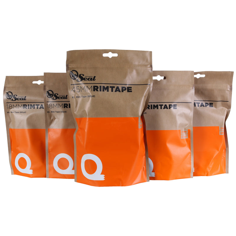 Load image into Gallery viewer, Orange Seal Rim Tape 24mm (12 yds) Thin Flexible Tubeless Easy to Apply Rim Tape
