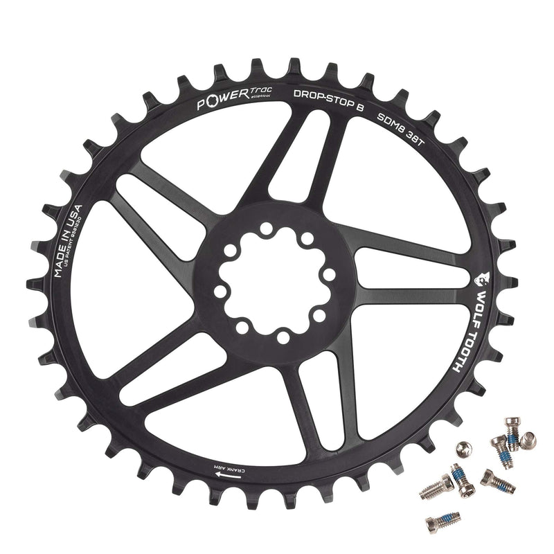 Load image into Gallery viewer, Wolf Tooth Elliptical Direct Mount Chainring - 38t, SRAM Direct Mount, Drop-Stop B, For SRAM 8-Bolt Cranksets, 6mm

