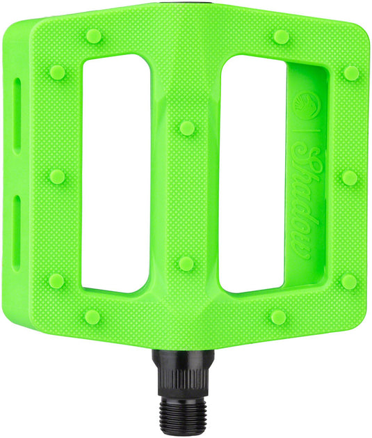 The Shadow Conspiracy Surface Pedals 9/16" Concave Nylon Molded Pins Neon Green