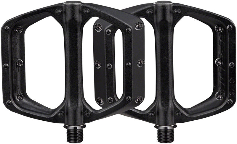 Load image into Gallery viewer, Spank Spoon DC Platform Pedals 9/16&quot; Concave Alloy Body Replaceable Pins Black
