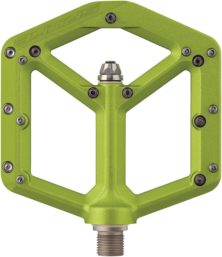 Load image into Gallery viewer, Spank Spike Mountain Bike Platform Pedals 9/16&quot; Alloy 20 Replaceable Pins Green
