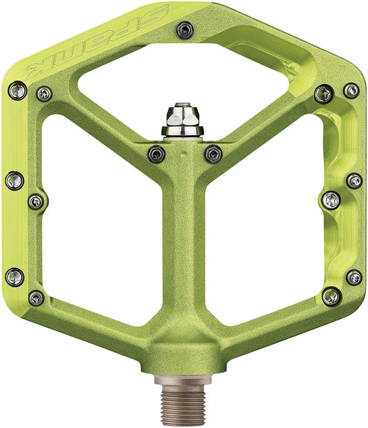 Spank Oozy Mountain Bike Platform Pedals 9/16" Alloy 18 Replaceable Pins Green