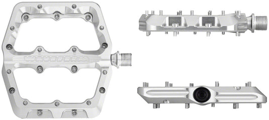 Wolf Tooth Waveform Aluminum Pedals Large Raw Silver