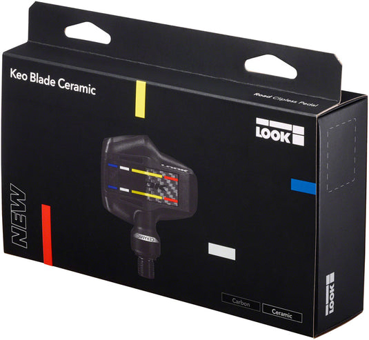 LOOK KEO Blade Carbon Ceramic Pedals - Single Sided Clipless, Chromoly, 9/16", Black, 56mm QF, 12Nm