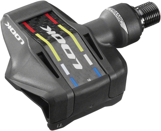 LOOK KEO Blade Carbon Ceramic Ti Pedals - Single Sided Clipless, Titanium, 9/16", Black. 53mm QF, 12Nm