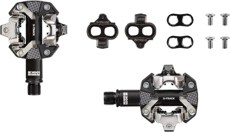 Load image into Gallery viewer, LOOK X-TRACK Dual Sided Clipless MTB Pedals 9/16" Chromoly Spindle Aluminum Gray
