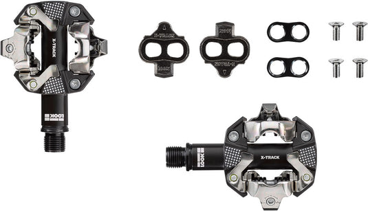 LOOK X-TRACK Dual Sided Clipless MTB Pedals 9/16" Chromoly Spindle Aluminum Gray