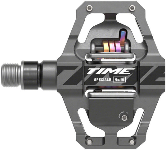Time Speciale 10 Dual Sided Clipless Pedals - Aluminum Platform, Hollow Steel Spindle, ATAC Technology, Trail & Enduro Performance, Small Size, Gray