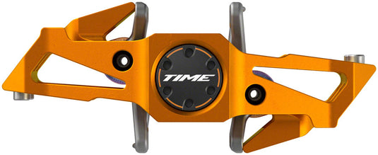 Time Speciale 10 Pedals - Aluminum Dual Sided Clipless with Platform, ATAC Mud-Clearing Design, Tangerine, Small for Enduro, Trail & Downhill Riding