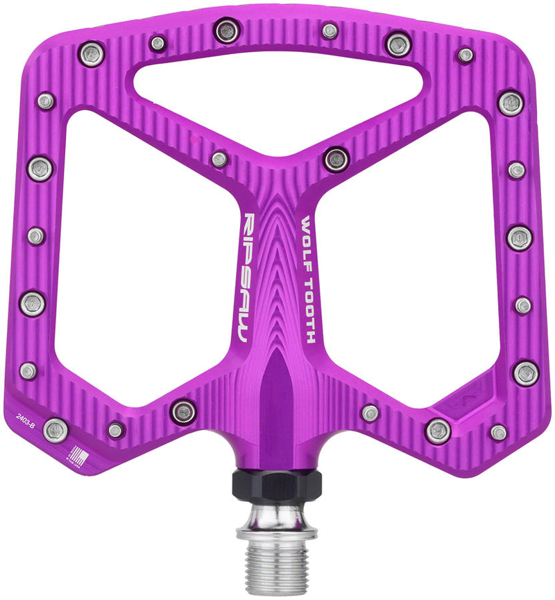 Load image into Gallery viewer, Wolf Tooth Ripsaw Aluminum Pedals - Platform, Aluminum, 9/16&quot;, Ultraviolet Purple

