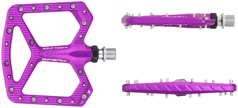 Load image into Gallery viewer, Wolf Tooth Ripsaw Aluminum Pedals - Platform, Aluminum, 9/16&quot;, Ultraviolet Purple
