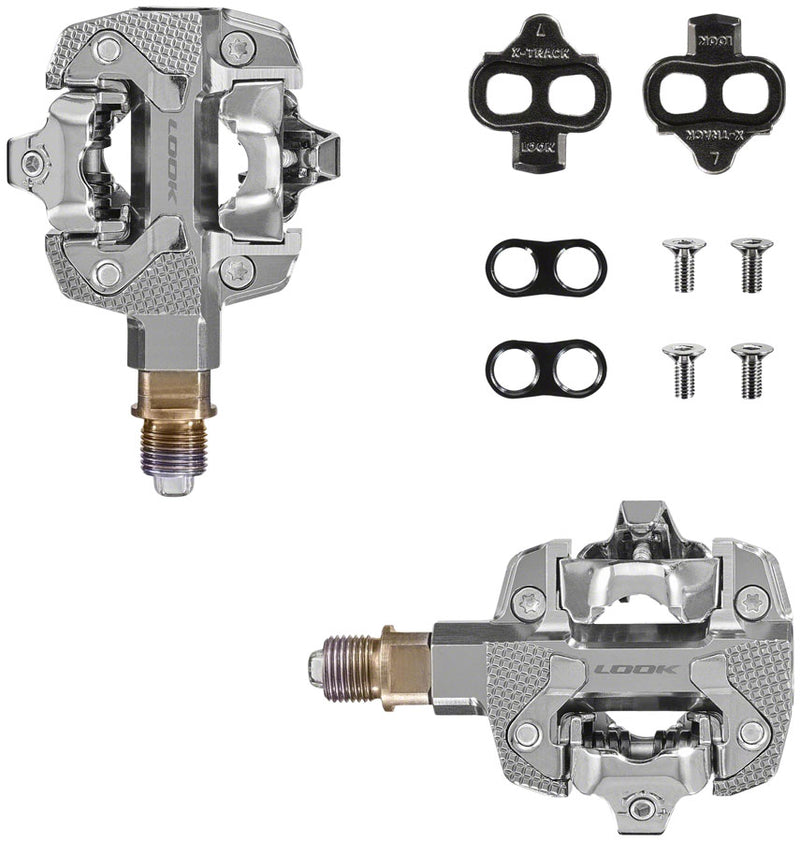 Load image into Gallery viewer, LOOK X-TRACK Dual Power Pedals - Dual Sided Clipless, Chromoly, 9/16", Silver

