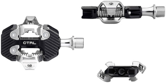 Wolf Tooth CTRL Trail Clipless Pedals - Dual Sided Clipless, Alloy, 9/16", Black, Pair, Shimano SPD