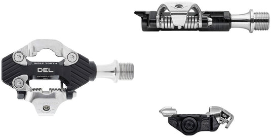 Wolf Tooth DEL Gravel Race Clipless Pedals - Single Sided Clipless, Alloy, 9/16", Black, Pair, Shimano SPD