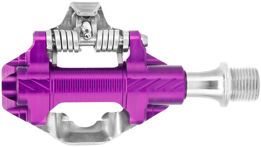 Wolf Tooth DEL Gravel Race Clipless Pedals - Single Sided Clipless, Alloy, 9/16", Ultraviolet Purple, Pair, Shimano SPD