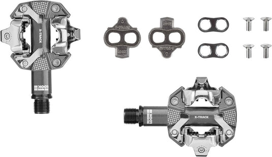 LOOK X-Track Pedals - Dual Sided Clipless, Aluminum, 9/16", Metallic Gray