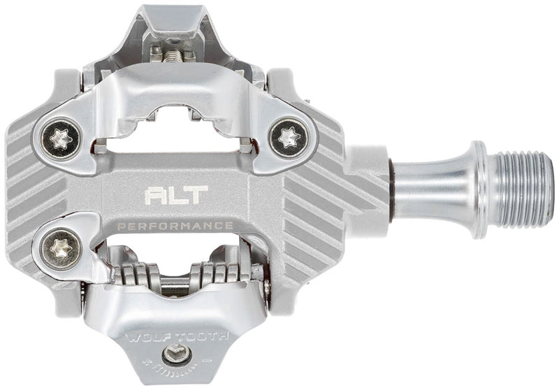 Load image into Gallery viewer, Wolf Tooth ALT XC Performance Clipless Pedals - Dual Sided Clipless, Alloy, 9/16", Raw Silver, Pair, Shimano SPD
