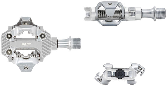 Wolf Tooth ALT XC Performance Clipless Pedals - Dual Sided Clipless, Alloy, 9/16", Raw Silver, Pair, Shimano SPD