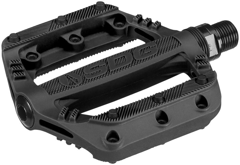 Load image into Gallery viewer, SDG Slater 90 Kids Platform Pedals 9/16&quot; Nylon Composite Body Removable Pins Blk
