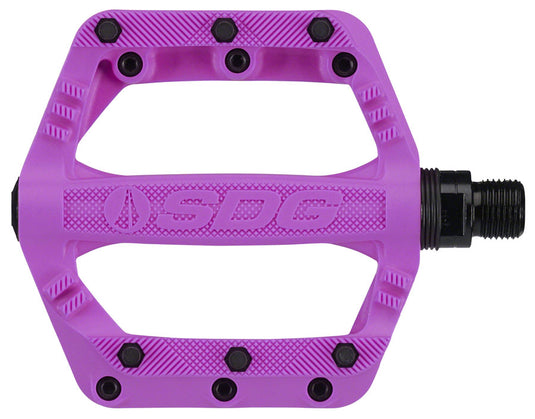 SDG Slater 90 Kids Platform Pedals 9/16" Composite Body Removable Pins Purple