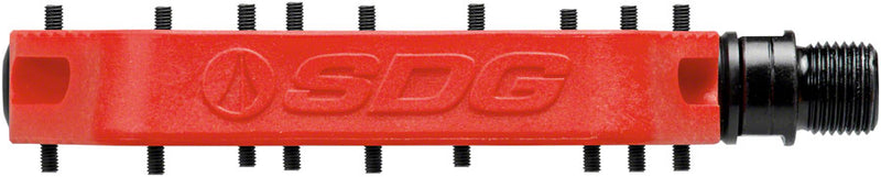Load image into Gallery viewer, SDG Comp Platform Pedals 9/16&quot; Chromoly Axle Composite Body Removable Pins Red
