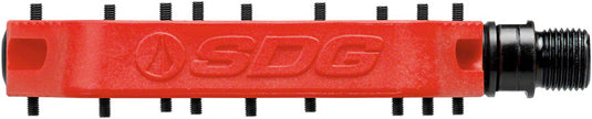 SDG Comp Platform Pedals 9/16" Chromoly Axle Composite Body Removable Pins Red