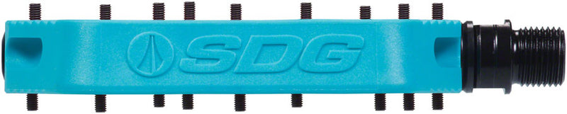 Load image into Gallery viewer, SDG Comp Platform Pedals 9/16&quot; Axle Composite Body 18 Removable Pins Turquoise
